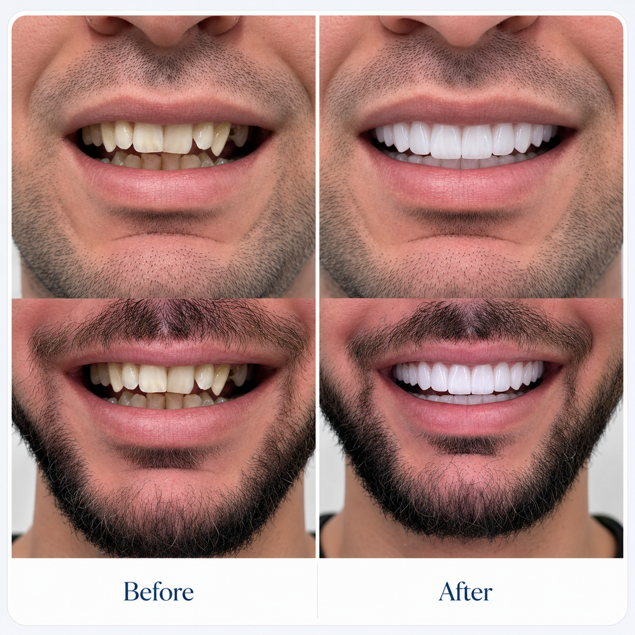 Before and after smile transformation